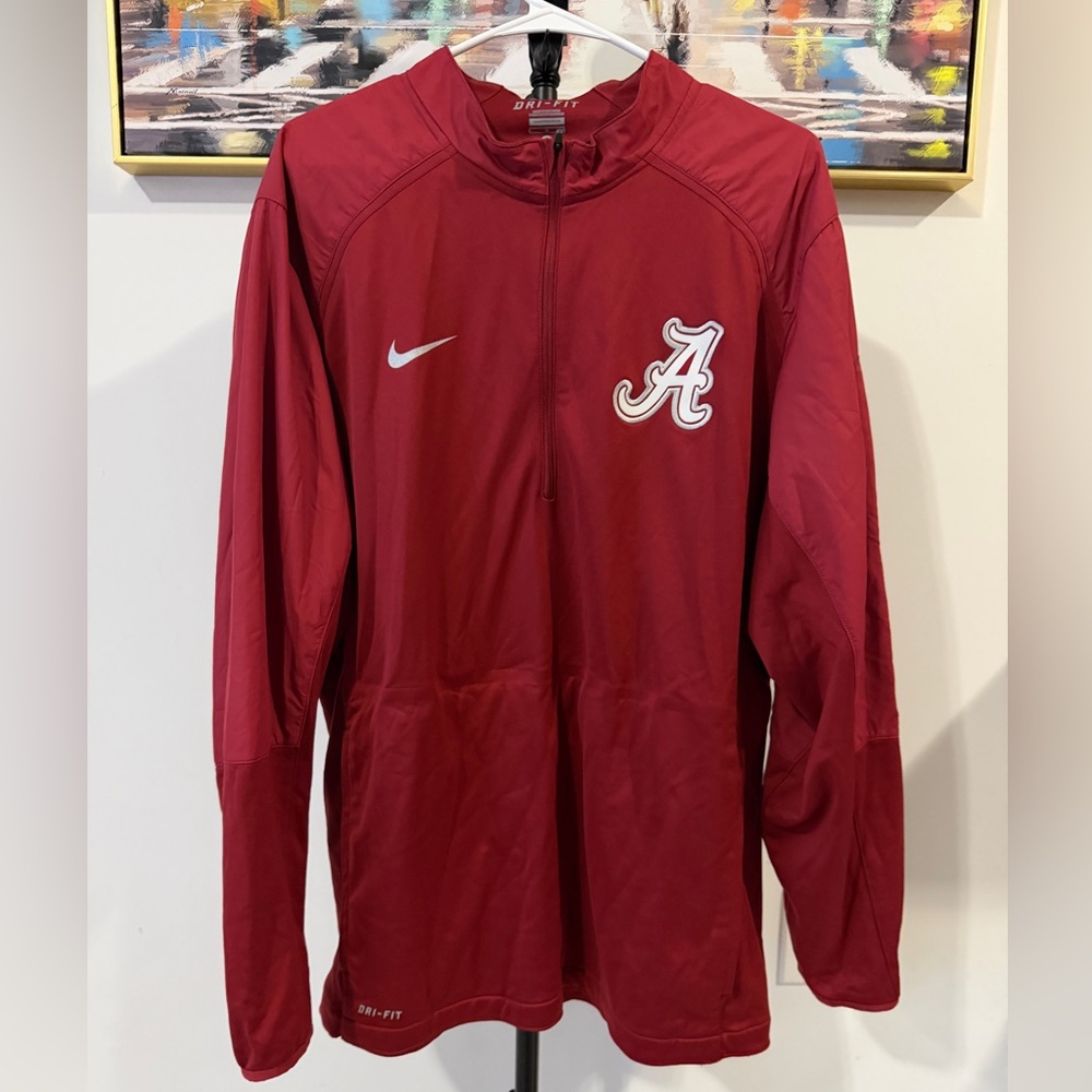 Alabama Crimson Tide Nike Quarter Zip Sweatshirt Mens Large Athletic Performance